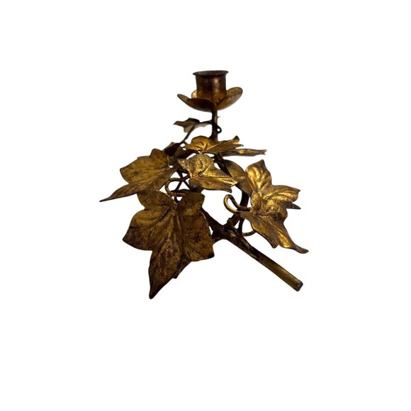 Embroidered Fall Table Runner & Gold Leaf Candle Holders Set - Picture 6 of 13